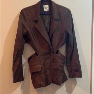 Brown Women's Cutout Jacket